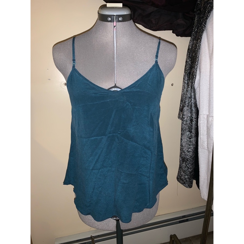100% silk teal cami